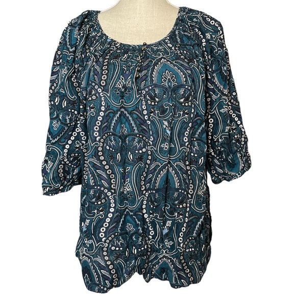 St. John’s Bay Print Blouse - Picture 1 of 8
